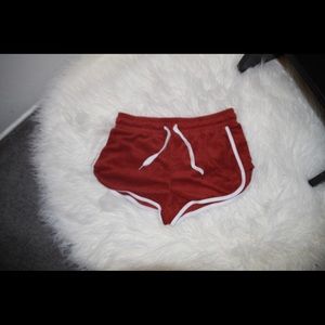 Forever 21 Red Dolphin Hem Shorts